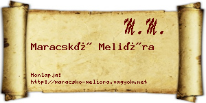Maracskó Melióra névjegykártya